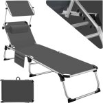Tectake - bain de soleil pliable avec oreiller rsiste aux intempries et aux uv