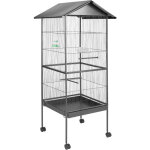Cage  oiseaux en finition martele 2 ouvertures coulissantes et faible distance entre les grilles