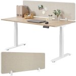 Tectake - cloison de bureau noisy avec coins arrondis - 130 x 40 cm, beige