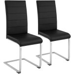 Tectake - ensemble de 2 chaises de salle  manger revtement aspect cuir noir