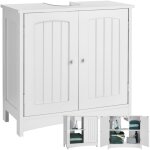 Tectake - meuble sous - lavabo jasper, 2 compartiments, une capacit� de charge 35 kg - blanc