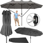 Tectake - parasol 460 x 270 cm mcanisme facile  manipuler avec 3 brise - vent