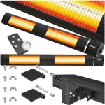 Tectake - radiateur infrarouge solaris horizon 3000w, bo�tier en aluminium - noir