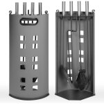 Serviteur de chemine 5 pices avec cache