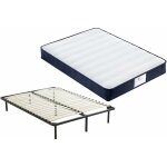 Ensemble compos:matelas a memoire de forme matelas + sommier  lattes sur pieds - 7 pieds inclus (ensemble ...