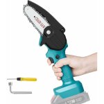 Batterie de 4 pouces mini trononneuse, petite trononneuse portable  une main pour le jardin, le bois ...