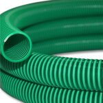 Wiltec - tuyau d'aspiration vert ? 10 m /  32 mm (1 1 / 4') / 330 g / m ? avec spirale de renforcement ...
