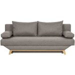 Teijo banquette convertible 3 places avec coffre de rangement - tissu taupe - l187 x p 91 x h 82 cm