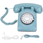 T�l�phone fixe r�tro � cadran rotatif vintage des ann�es 60, couleur verte, filaire