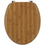 Tendance - abattant wc en bois moul aspect bambou avec kit fixation en acier inoxydable