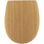 Abattant wc bois moule 18 pouces forme plate attaches acier inoxydable - facon chene tendance