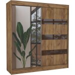 Les tendances - armoire de chambre 1 porte bois marron et marron laqu 1 porte miroir voka - 3 tailles ...