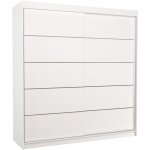 Les tendances - armoire chambre adulte blanche 2 portes coulissantes yvona 200cm