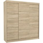 Les tendances - armoire chambre adulte bois clair 2 portes coulissantes kamia 200cm