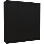 Les tendances - armoire chambre adulte noir 2 portes coulissantes kamia 200cm