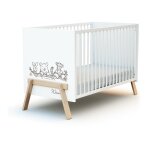 Les tendances - lit bébé 60x120 at4 winnie disney blanc et hêtre Les tendances - lit bébé 60x120 at4 winnie disney blanc et hêtre