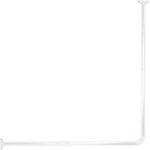 Barre de douche d angle 80x80cm aluminium - blanc tendance Barre de douche d angle 80x80cm aluminium - blanc tendance
