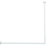Barre de douche d angle 90x90 cm aluminium - blanc tendance Barre de douche d angle 90x90 cm aluminium - blanc tendance