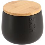 Boite a coton dolomite ronde bath - noir bambou tendance Boite a coton dolomite ronde bath - noir bambou tendance