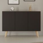 Les tendances - buffet 3 portes 120x39, 9x95, 5 cm noir et naturel - cisko