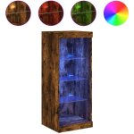 Buffet avec lumi�res led ch�ne fum� 41x37x100