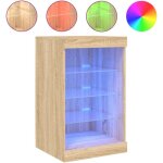 Buffet avec lumi�res led ch�ne sonoma 41x37x67