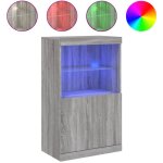 Buffet avec lumi�res led sonoma gris 60, 5x37x100
