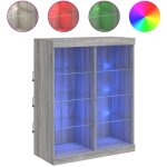 Buffet avec lumi�res led sonoma gris 81x37x100