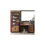 Les tendances - ensemble bureau 130x60x75cm + bibliothque 80x40x200cm - bory