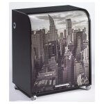 Bureau informatique noir  rideau imprim new york must 80cm