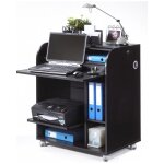 Bureau informatique � rideau noir must 80cm