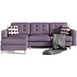 Les tendances - canapé d'angle convertible et réversible tissu anska - pieds bois naturel - parme Les tendances - canapé d'angle convertible et réversible tissu anska - pieds bois naturel - parme