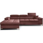 Les tendances - canap d'angle convertible velours appuis - tte rglables rikaro - coffre et pieds acier ...