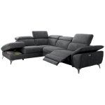 Les tendances - canapé d'angle de relaxation électrique microfibre skina - gris foncé - angle gauche Les tendances - canapé d'angle de relaxation électrique microfibre skina - gris foncé - angle gauche