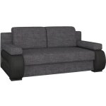 Les tendances - canap� convertible 2 places tissu anthracite et simili cuir noir korina 202cm
