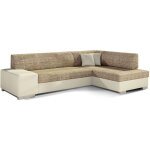 Les tendances - canapé convertible angle droit simili cuir beige et tissu beige clair chiné polky 272cm ... Les tendances - canapé convertible angle droit simili cuir beige et tissu beige clair chiné polky 272cm ...