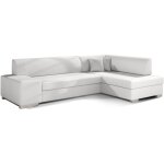 Les tendances - canap convertible angle droit simili cuir blanc polky 272cm