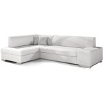 Les tendances - canap� convertible angle gauche simili cuir blanc polky 272cm