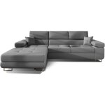 Les tendances - canap� convertible d'angle gauche simili cuir gris avec rangement wile 280cm