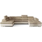 Les tendances - canapé panoramique convertible romano - rangement et appuie - têtes réglables - beige ... Les tendances - canapé panoramique convertible romano - rangement et appuie - têtes réglables - beige ...