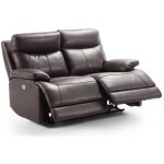 Les tendances - canap� de relaxation �lectrique en cuir ducka - marron - syst�me electrique - 2 places ...