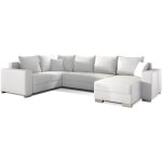 Les tendances - canap u convertible simili blanc coffre de rangement  droite marry 321cm