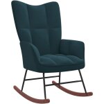 Chaise  bascule bleu velours 4