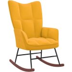 Chaise à bascule jaune moutarde velours Chaise à bascule jaune moutarde velours