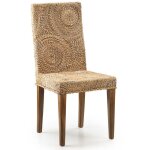 Chaise en bois massif d'acajou et rotin banoa