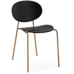 Les tendances - chaise plastique abs noir et pieds métal doré nivo Les tendances - chaise plastique abs noir et pieds métal doré nivo