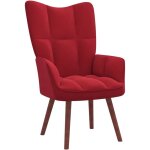 Chaise de relaxation rouge bordeaux velours 12