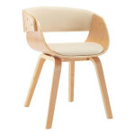 Chaise de salle à manger bois clair et simili cuir beige onetop Chaise de salle à manger bois clair et simili cuir beige onetop