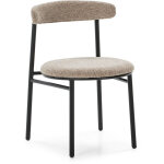 Les tendances - chaise tissu beige et mtal noir razaka