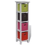 Chiffonnier 4 tiroirs bois blanc finess